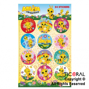 STICKERS AUTOADHESIVOS ABEJITAS X 24 UNIDADES